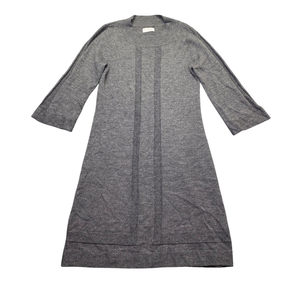 Calvin Klein Gray Merino Wool Blend Mock Neck Sweater Dress CD8W1H73 Small